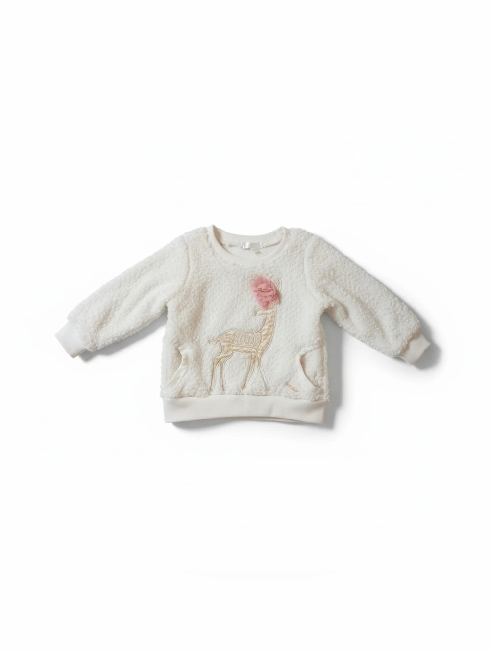 NWOT Tahari Sweatshirt w/ Front Pockets & Reindeer w/ Pink Floral Accent